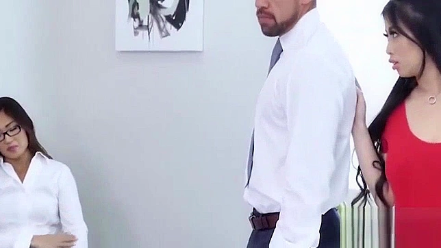 Japanese Office Slut Threesome With American Bosses