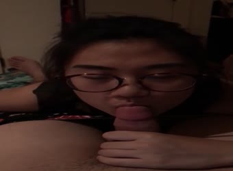 Nerdy Asian Sucking Dick And Balls