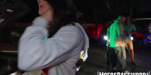 Theodora Day Luring Stud In The Car For An Intense Cock Ride