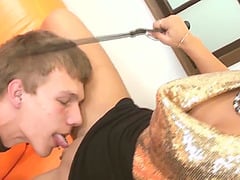 Russian Dominatrix Receives A Good Pussy Licking From Her Slave