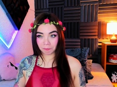 Cute Babe Plays Her Small Tits And Dildo