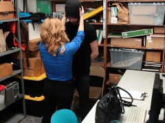 MILF LP Officer Fucks A Male Shoplifter In Her Back Office
