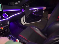 French Slut Lets A Big Cock Guy Fuck Her Mouth And Pussy In The Car