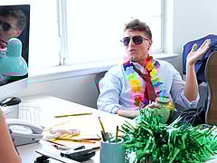 Crystal Clark Wearing Nylon Stockings Gets Fucked In The Office