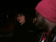 Public Interracial Blowjob With Nerdy