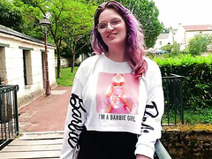 Young French Chick With Purple Hair Malicia Gets Intimate With One Stranger Guy