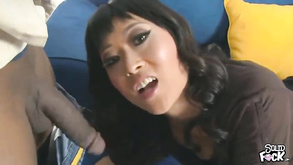 Striking Asian Mom In Stockings