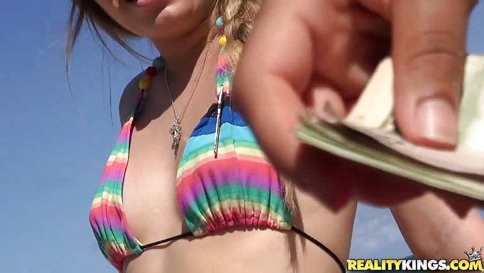 Adorable Bitch Shows Boobs For Money