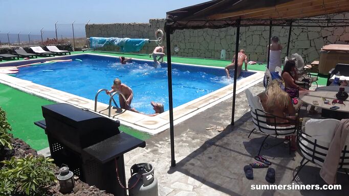 Pool Sex Party On A Sunny Day