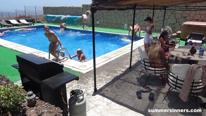 Pool Sex Party On A Sunny Day