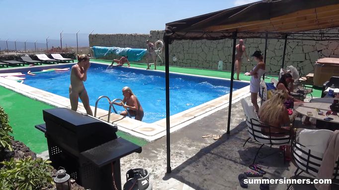 Pool Sex Party On A Sunny Day