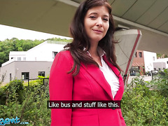 Classy Sexy MILF In A Suit & Stockings Let A Stranger Fuck Her Like A Slut Under The Bridge For Money