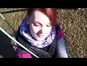 Yound Redhead Handjob At PLayground