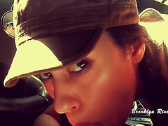 Busty Brooklyn Rivers Gives Passionate Sucking In The Car