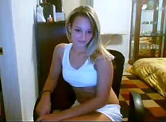 Blonde Teases On Her Webcam