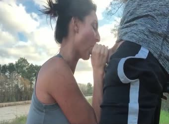 Hot Milf Outdoor Deepthroat And Cum Facial