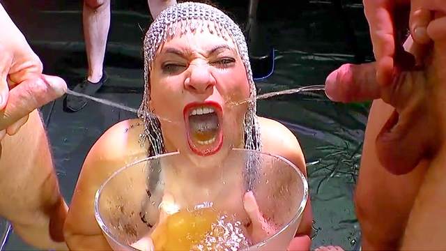 Dirty Slut Fucked Hard And Made To Swallow Piss