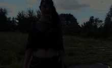German Goth Fucked Outdoor In Public