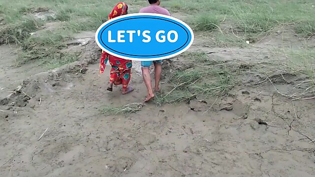 Indian MILF In Red Saree Sneaks Off To Fuck Stranger In Barn