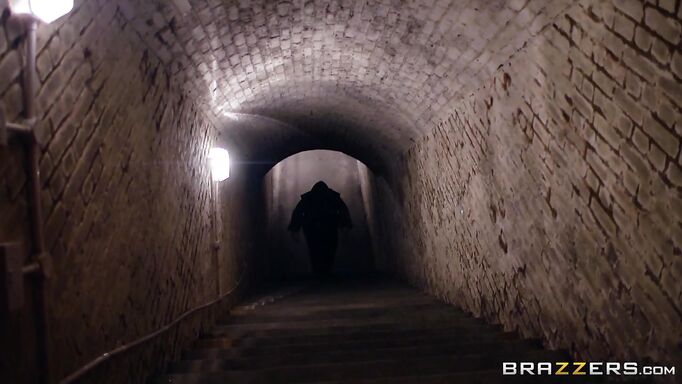 Naughty Brunette Babe Enjoying A Gigantic Cock