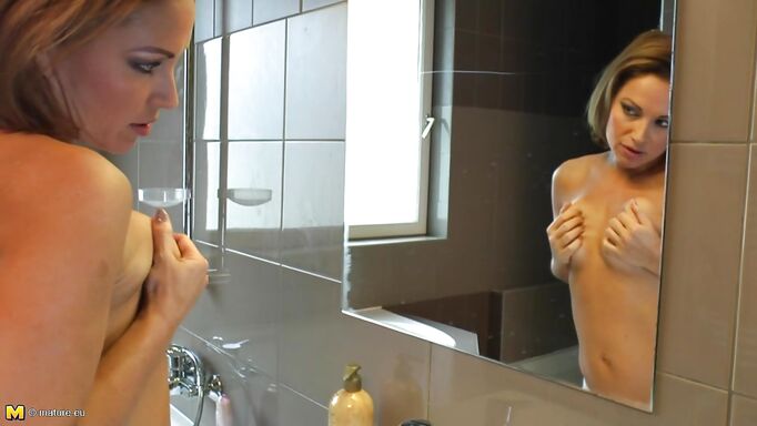 Mature European Gets Her Freak On In The Shower