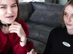 Broken Blonde Slut With Big Naturals Gags From Hardcore Threesome Facefuck