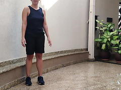 Brunette Girl Wearing Sunglasses Gives Her Boyfriend A Nice Blowjob