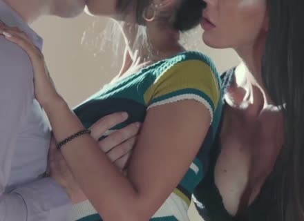 Lucky Male Bangs Hot Brunette Next To Gorgeous Wife