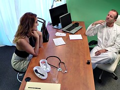 Medical Busty Brunette Fucks For A Nurse Job