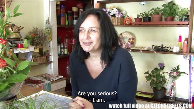 Mature Czech Beauty Sucks Off My Cock In The Flower Shop