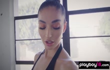 Flexible Skinny Latina Ballerina Emily Willis Stripping And Practicing