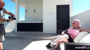 Pink Hair German Teen Penny In Fishnet Stockings Outdoor Sex By Older Guy