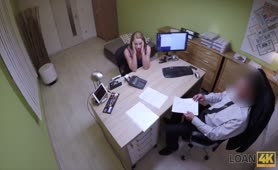 Loan4K   Shy Brunette Is Hardly Fucked On Table For Money