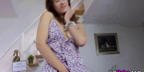 Stockinged European Teen Fucks