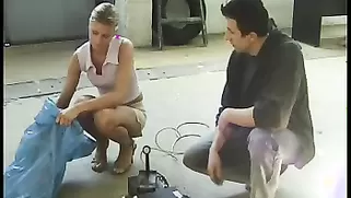 Obedient Blonde Caned In The Doggy Style Pose