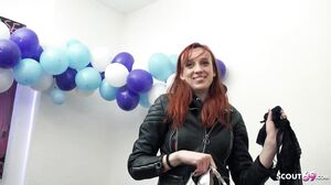 GERMAN SCOUT   Skinny Freckled Redhead French Wife Luna Thurman Pickup For Casting Fuck