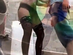 German Girl Cheats On A Construction Site