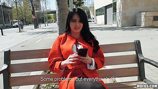 Sinful Busty Brunette MILF Stripteases Outdoors And Gives A Ride To Stranger