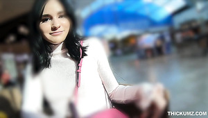 After Some Street Food Fun Kinky Violet Rain Sucks Dick In Public WC