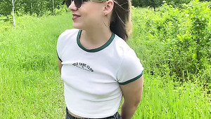 Aroused Young Blonde Gets Fucked By Her Lustful Colleague Outdoors In Her Mouth And Pussy