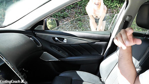 Having Finished Masturbation In The Car Bitch Jessie Saint Gives Nice Head