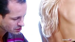 Sexy Blonde Wife First Anal And Rough DP Sandwich MMF Threesome Fuck