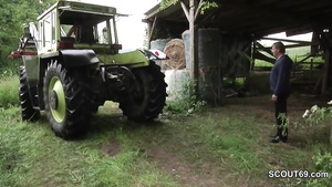 German Granny Blows Long Hard Dick Outdoor