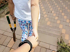 Gorgeous Blonde Wearing A Glasses Gives An Amazing Blowjob Outdoor