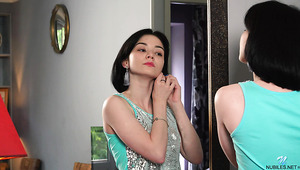 Rather Flexible And Sexy Looking Naja Poses In Front Of The Mirror Before Solo