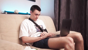 Pornstar Girlfriend Sneaked Up While Jerking Off To Her.