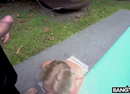 Slutty Russian Blonde Getting Cum On Her Big Boobs