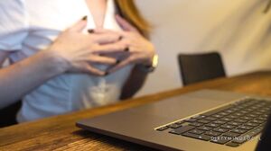 DirtyMindedCPL   Girl In Stockings And High Heels Fucked In Home Office During The Quarantine