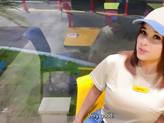 I Fucked A Lusty Sexy Busty Game Club Manager In The Public Toilet To Get The Job