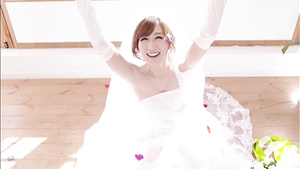 Young And Gorgeous Asian Bride Julia Boin Stripping In Wedding Dress